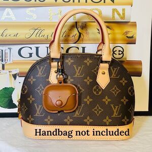 Luxury Leather Airpods Pro Case for 2 & 3. BROWN